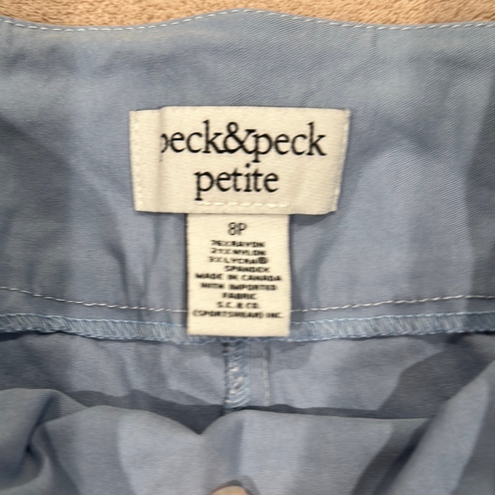 Peck & Peck Petite Blue Stretchy Pants